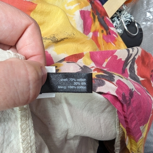 The Limited Floral A Line Silk Blend Skirt Sz 6 - Picture 9 of 10